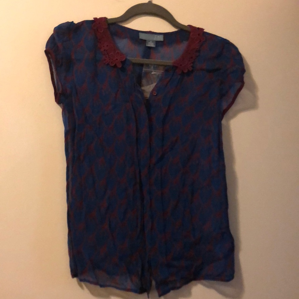 Anthropologie short sleeve shirt.